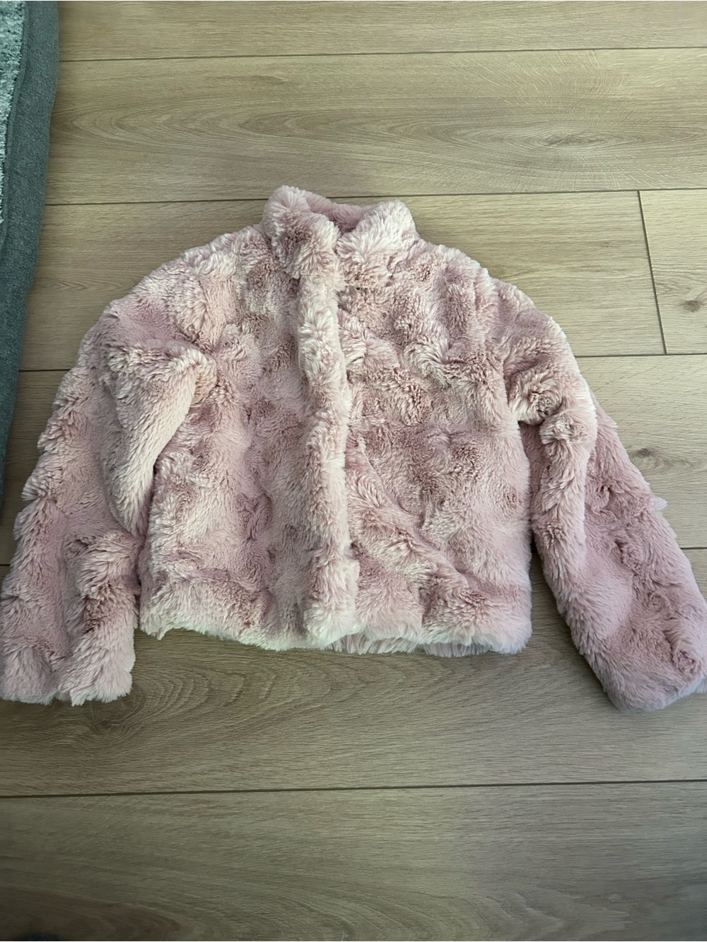Jou Jou Plush Faux Fur Jacket - Light Pink